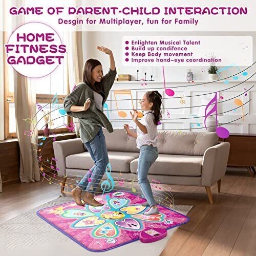 Music Toy Play Mat Dance Mat Toys Dance Pad Pink Musical Kids Dancing Blanket