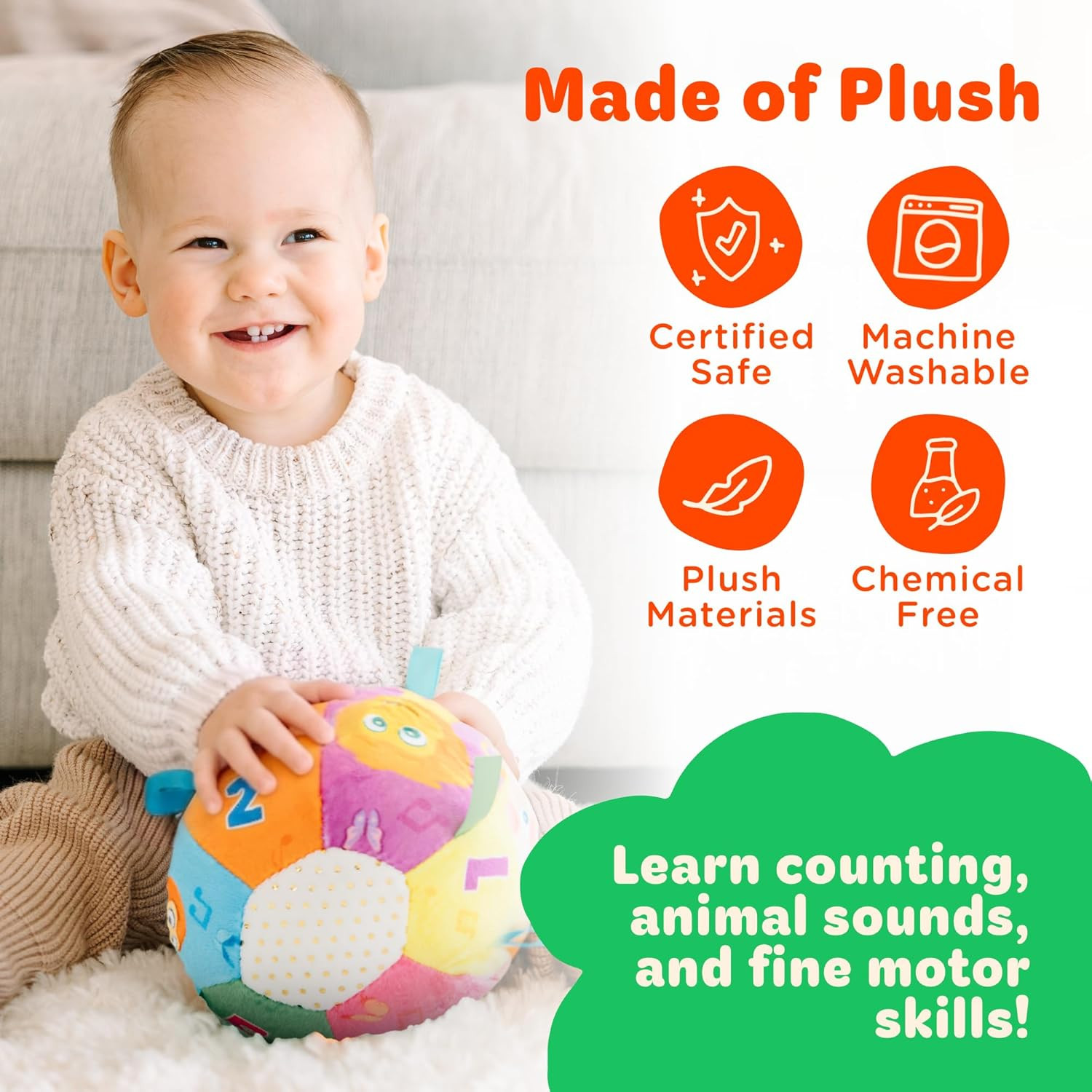 Move2Play, Interactive Baby Ball with 30+ Sounds & Songs | Toys for 1 Year Old B
