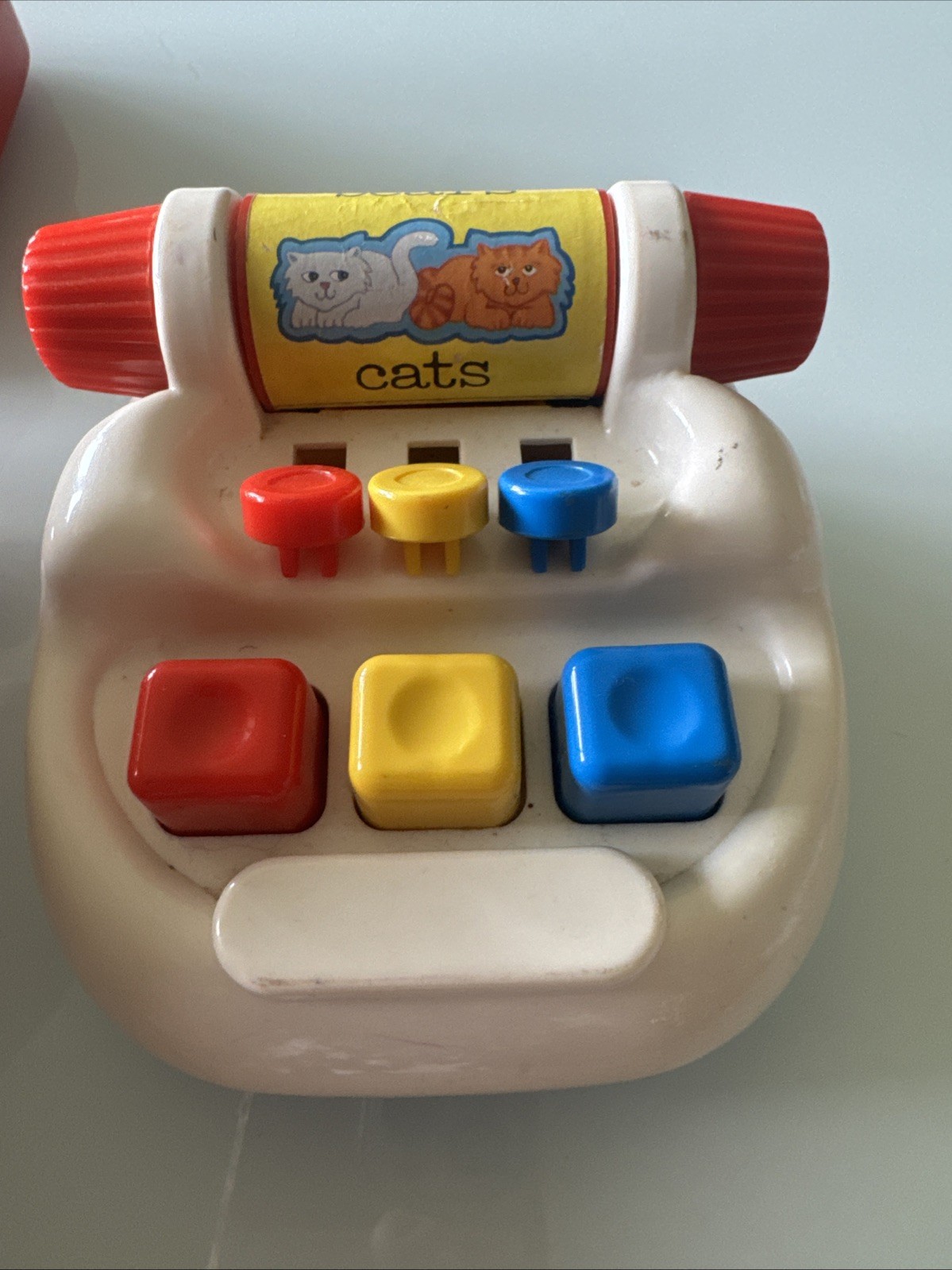 VINTAGE TOMY TODDLER TOY Mini TYPEWRITER Cash Register Buttons Ring Sounds Lot