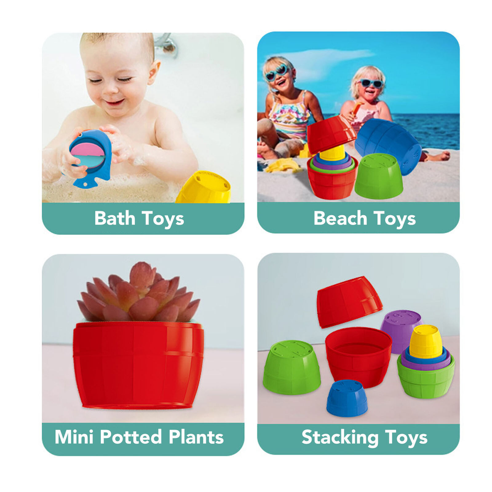 10pcs Kids Nesting Stacking Cups Brain Training Educational Interactive Stacking