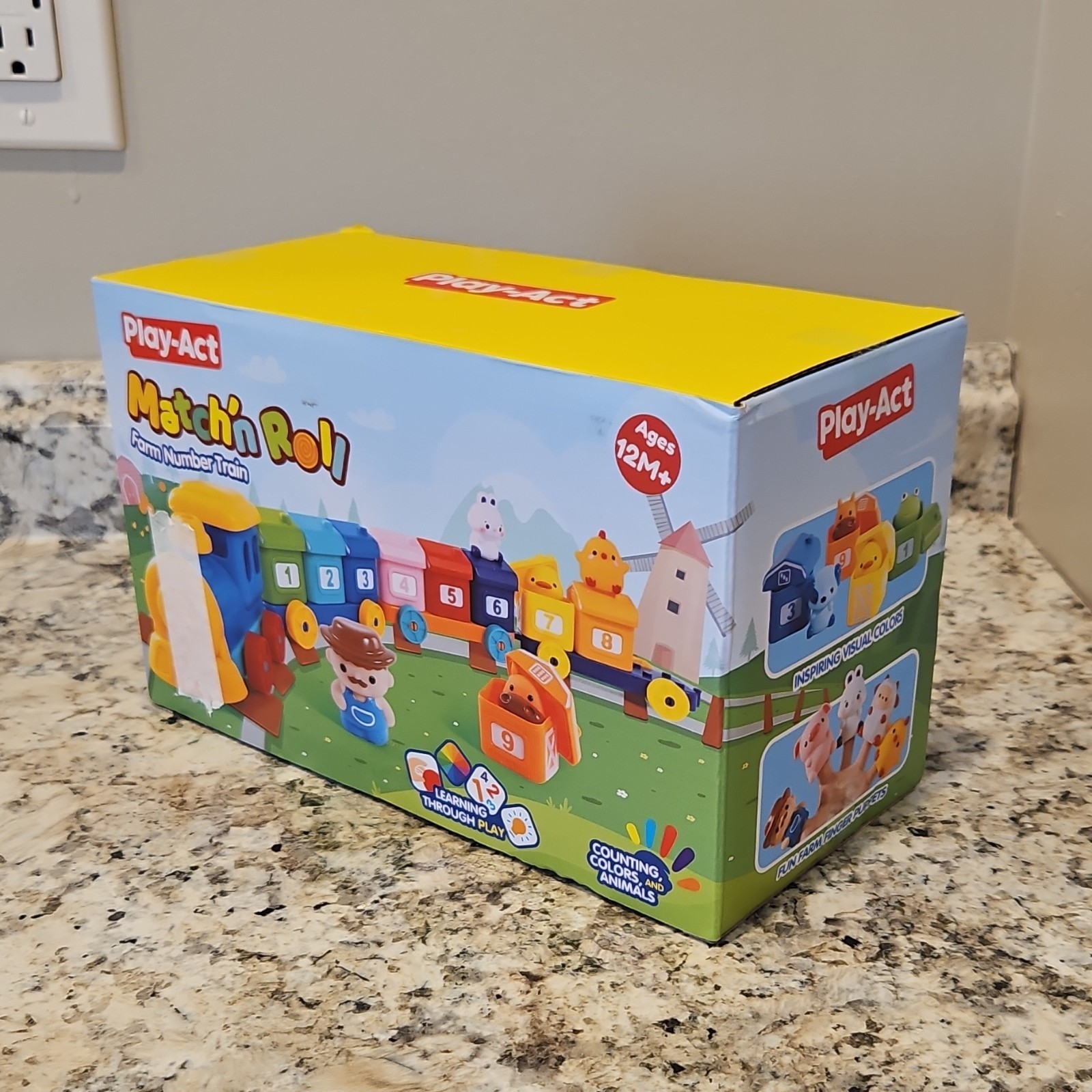 Play-Act Match’n Roll Farm Number Train Activity Toy Counting, Colors 12M+