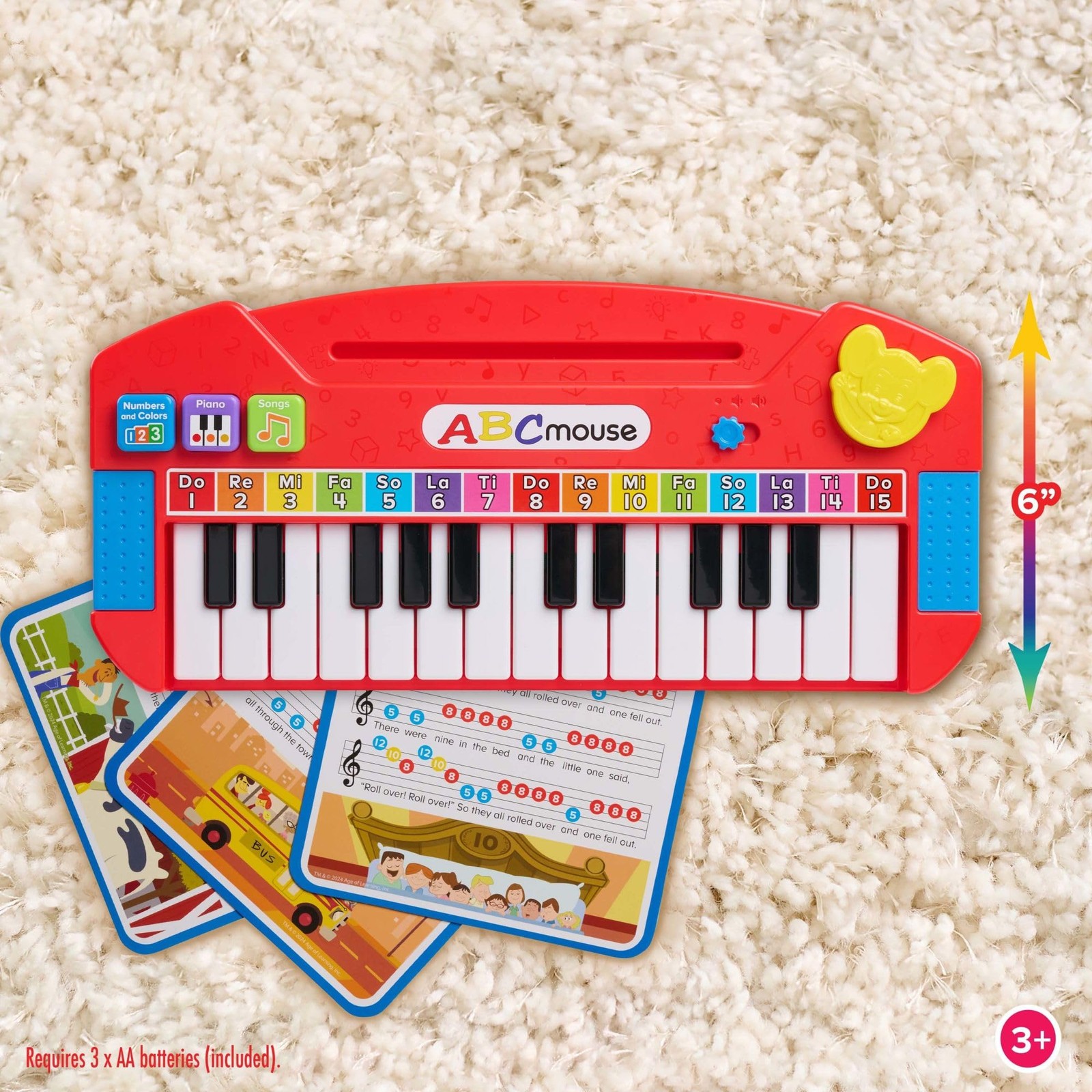 ABCmouse® Play-Along Piano, 3 Learning Modes, and Small, Multicolor
