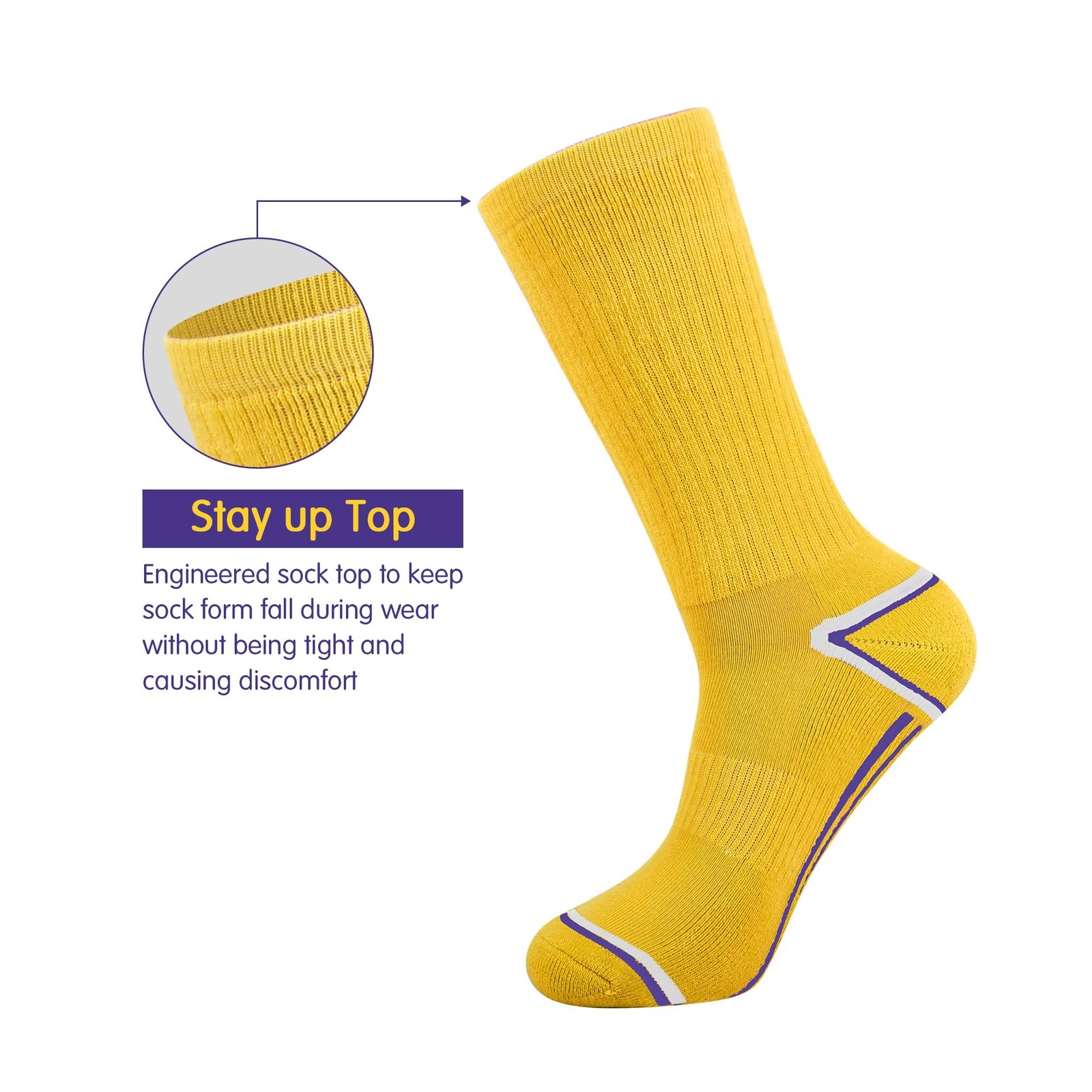 JOYNÉE Mens 6 Pack Athletic Performance Cushion Crew Socks for Running and