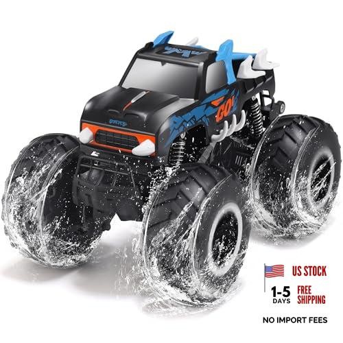 1:16 Waterproof Monster Truck Toys RC Cars Amphibious Remote Pickup-blue