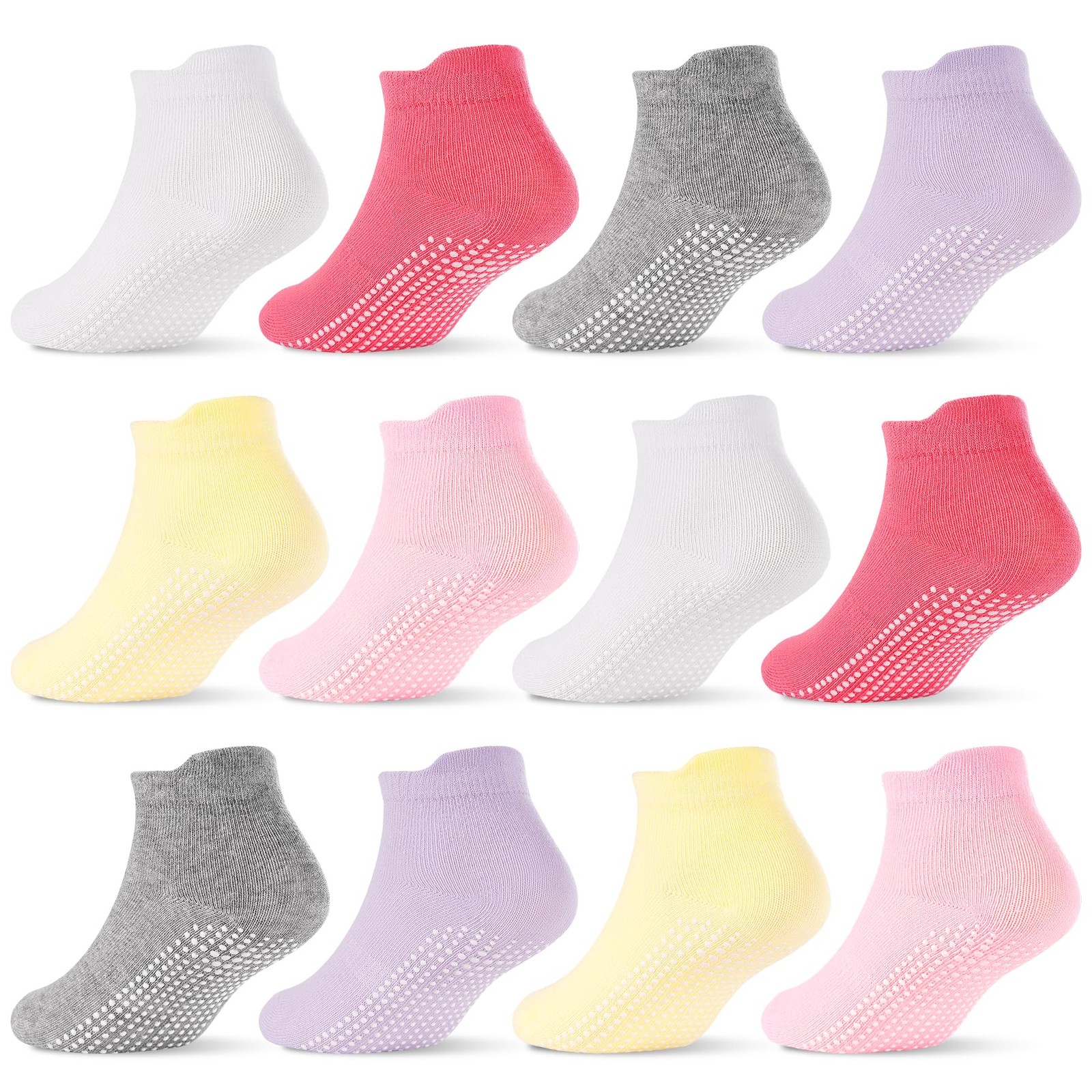 Toddler Girl Socks 12 Pairs Non Slip Skid Kids Ankle Boys Girls Toddlers Grip…