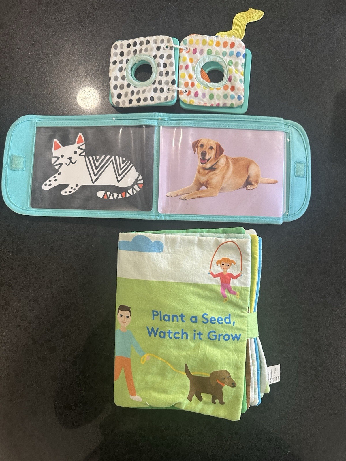 Lovevery Soft Sensory Tactile Book + Silicon Small Book Toy Folder With Pictures