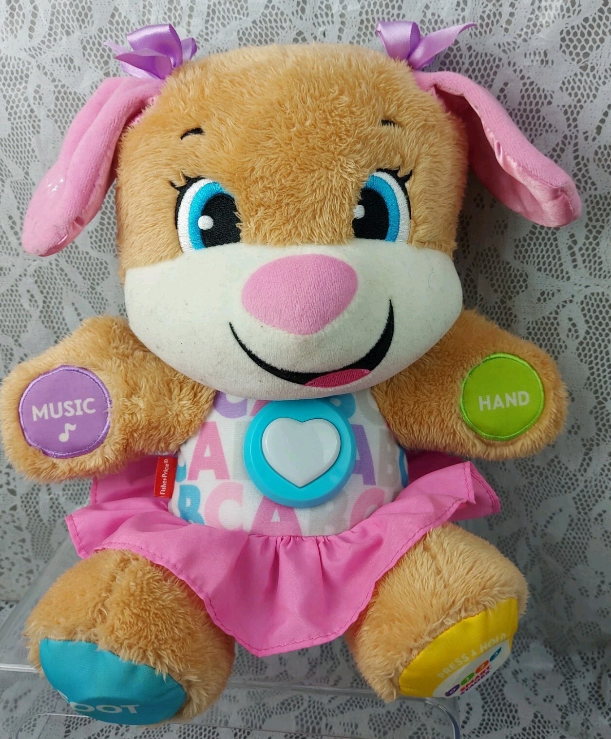 Fisher Price Puppy Dog Laugh & Learn Love To Play Pink Talking Singing Plush Toy