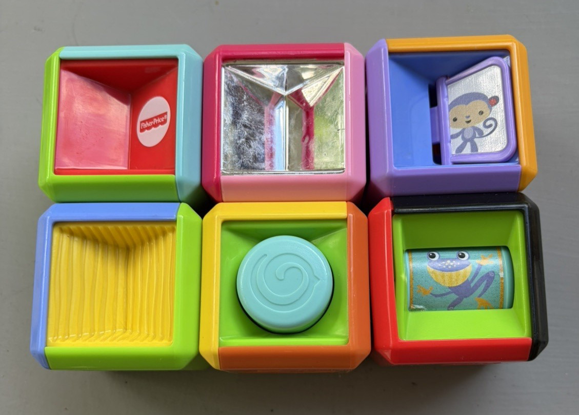 Fisher Price Laugh & Learn Toddler Blocks Lot of 6 Sensory Animals Numbers (1-6)