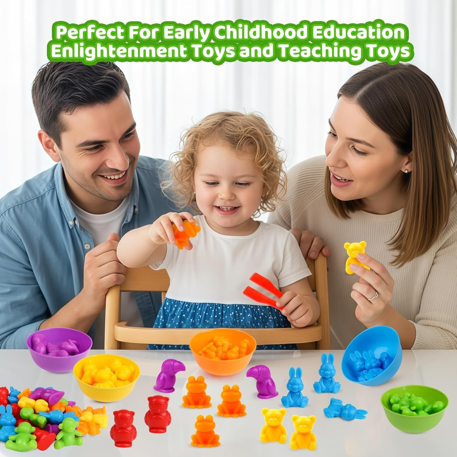 Counting Animals Color Sorting Matching Games with Sorting Bowls Montessori S…