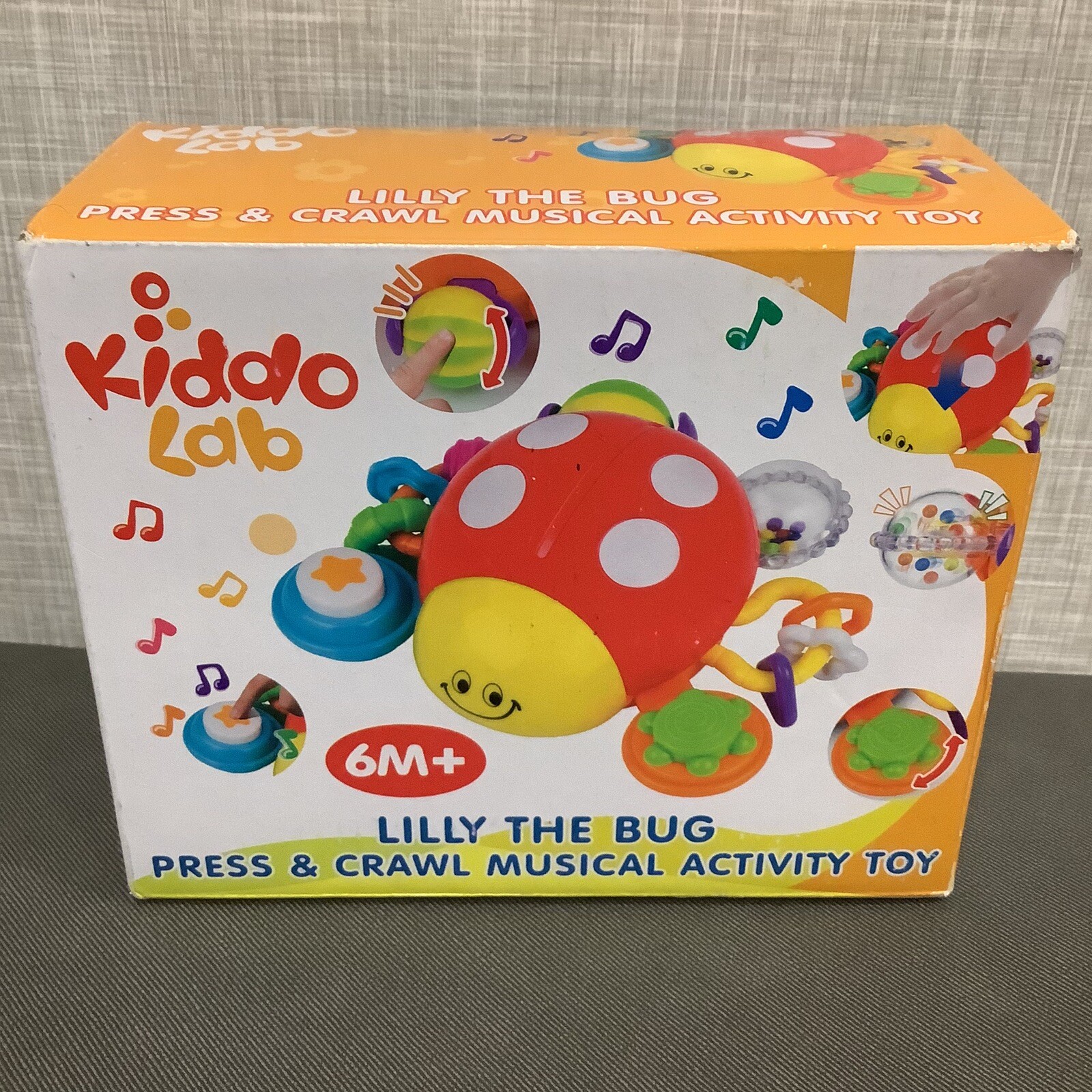 KiddoLab Lilly The Bug, Press & Crawl Musical Activity Toy, Ladybug Baby Nursery