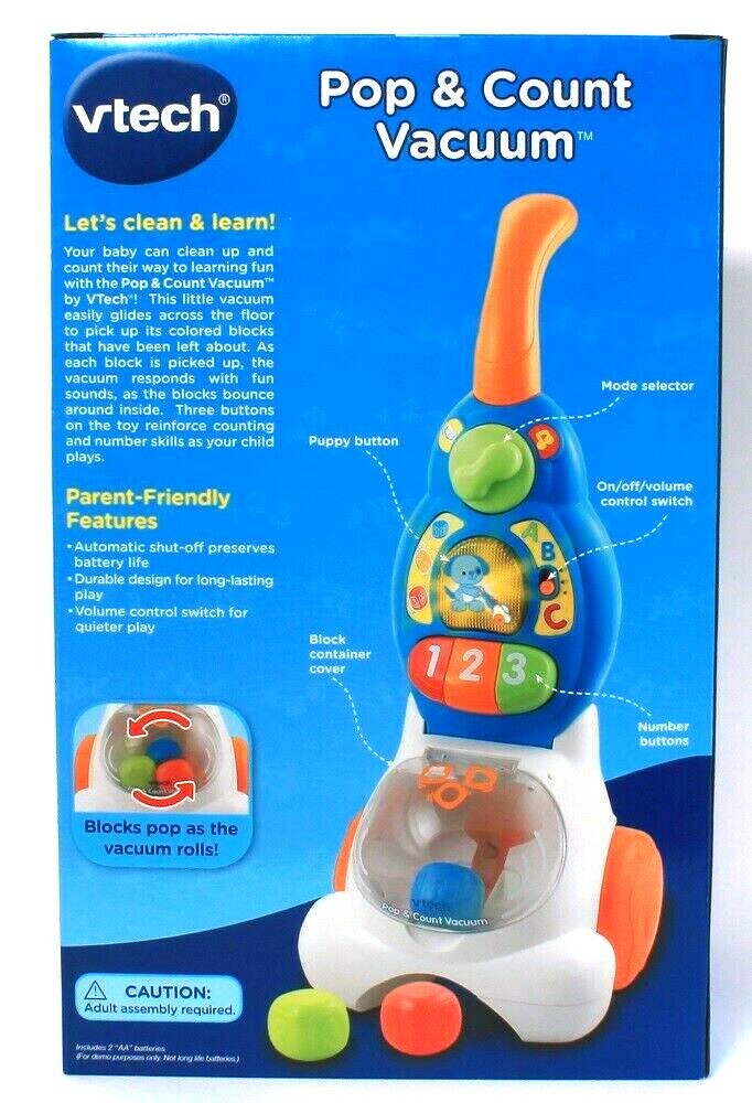 Vtech Clean & Count Pop & Count Vacuum Imitative Play Numbers Age 12 To 36 Month