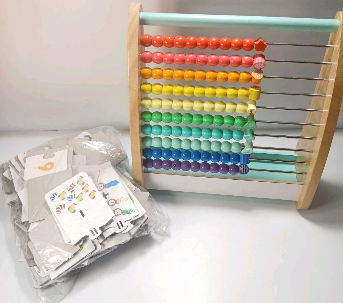 Learning Toy Lot Including Counting Toy -Abacus Module & Puzzle Cards