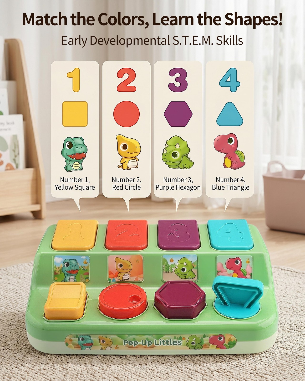 Pop Up Animals for Toddlers 9-18 Months, Dinosaur Cause and Effect Toys for B…