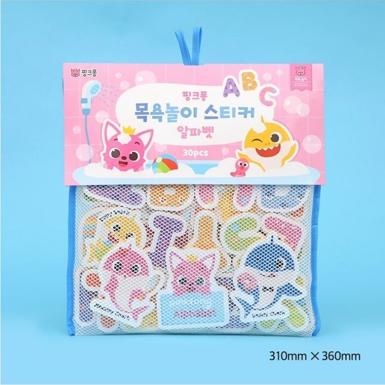Pinkfong Baby Shark Family Alphabet Eva Soft Sticker 30pcs Bath Play Set Baby