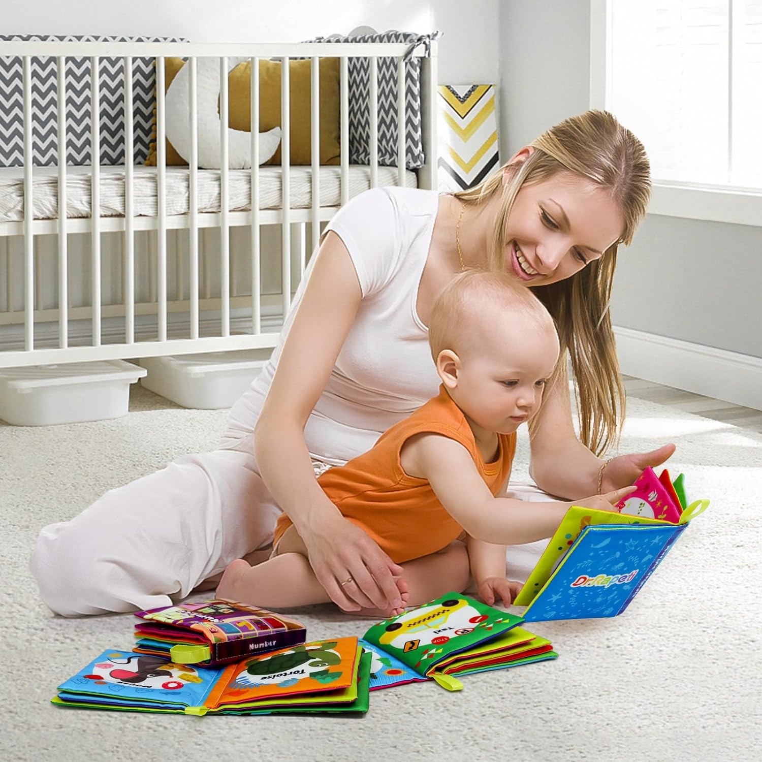 Dr.Rapeti Soft Cloth Books Baby Bath 6-Pack for Colorful 2