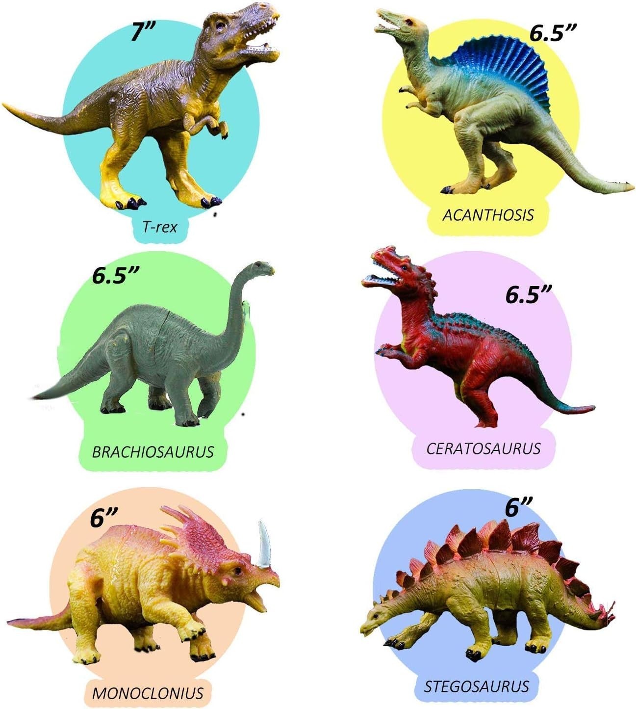 Durable 6-inch Dinosaur Figures Set – Perfect for Creative Play and Learning