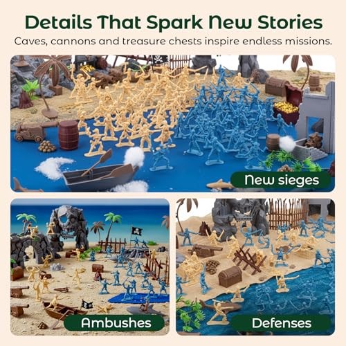 90PCS Pirate Toys Action Figures, Pirate and Skeleton Warriors Figures with