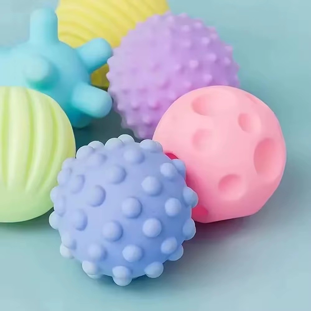 6Pcs Textured Multi Ball Set Develop Tactile Senses Toy Baby Hand Soft Ball Gift