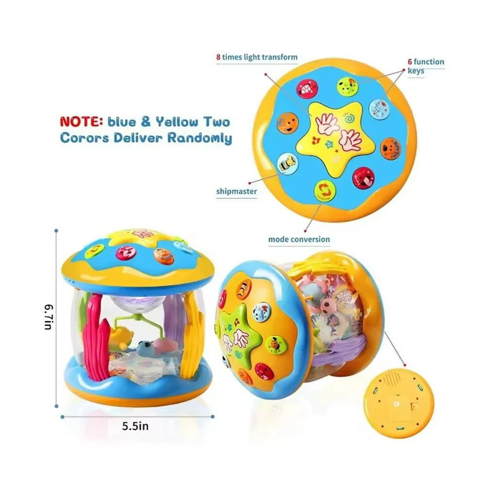 Random 1pc Kids Hand Drum Lighting Multi-functional Projection