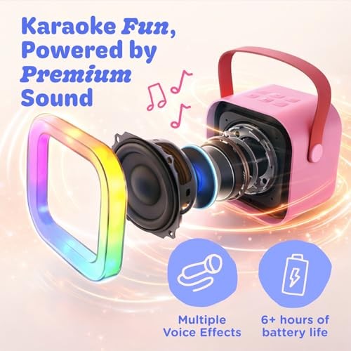 , Karaoke Machine for Kids | Includes 20+ Kid Songs | 2 Cotton Candy