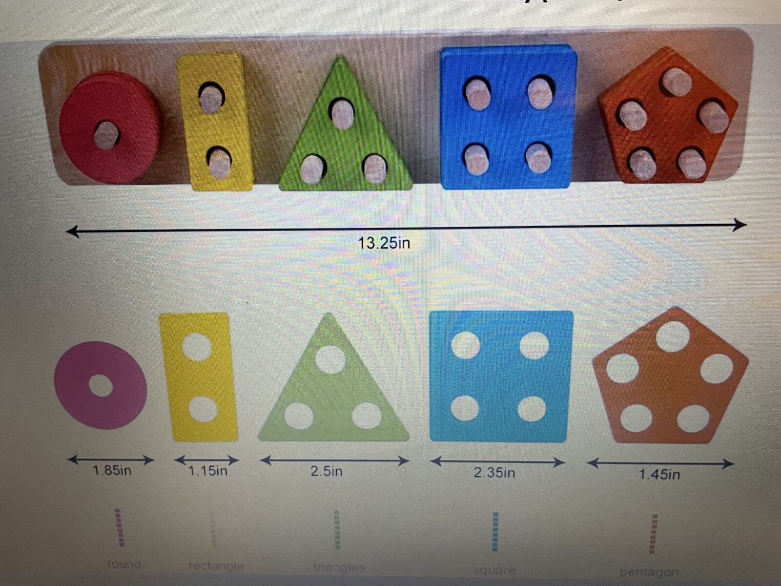 Montessori Wooden Shape/Color /Number Sorter Educational Hand-eye Coordination