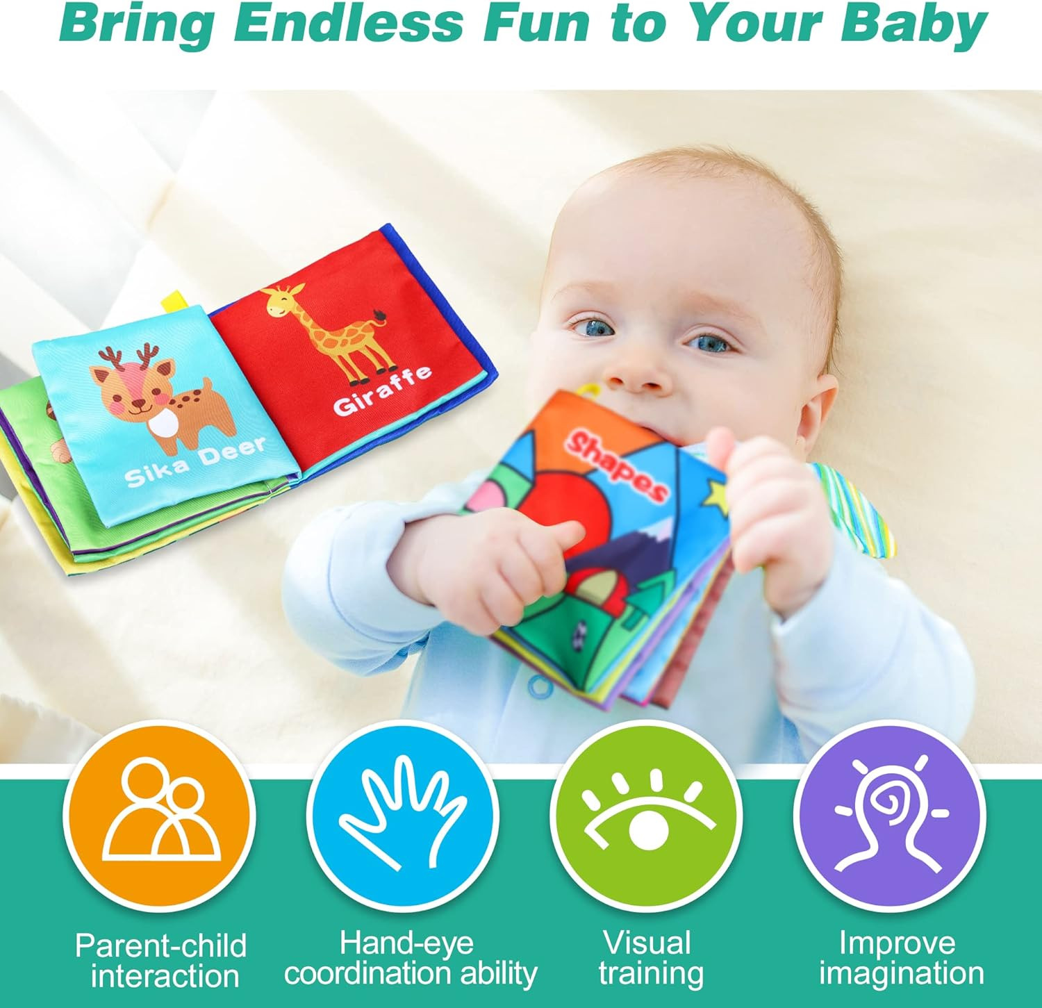 Baby Bath Books – Soft, Waterproof Cloth Books for Infants and Toddlers (Pack of