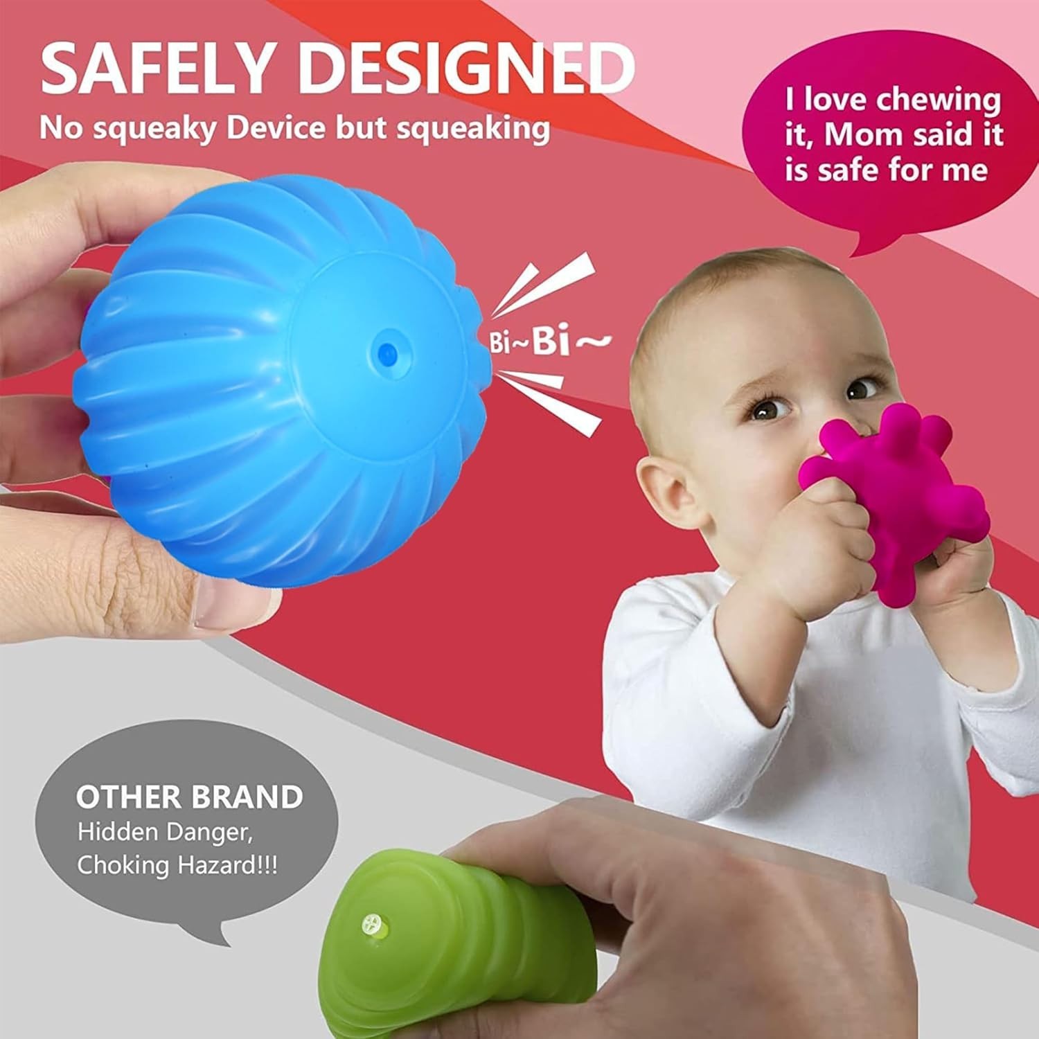 Colorful Baby Balls 3-12 – Soft Textured Sensory Toys