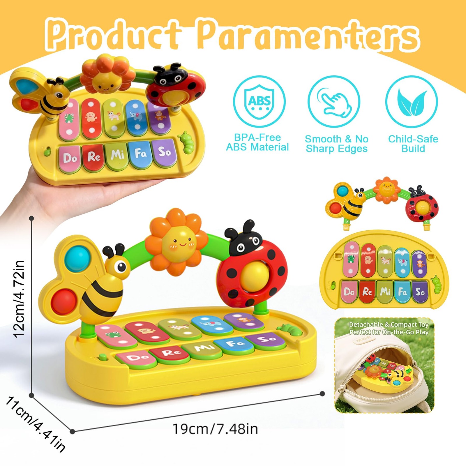 Baby Piano Toy 6-12 Months Light Up Music Keyboard Baby Toys for 3 6 9 12 18 …