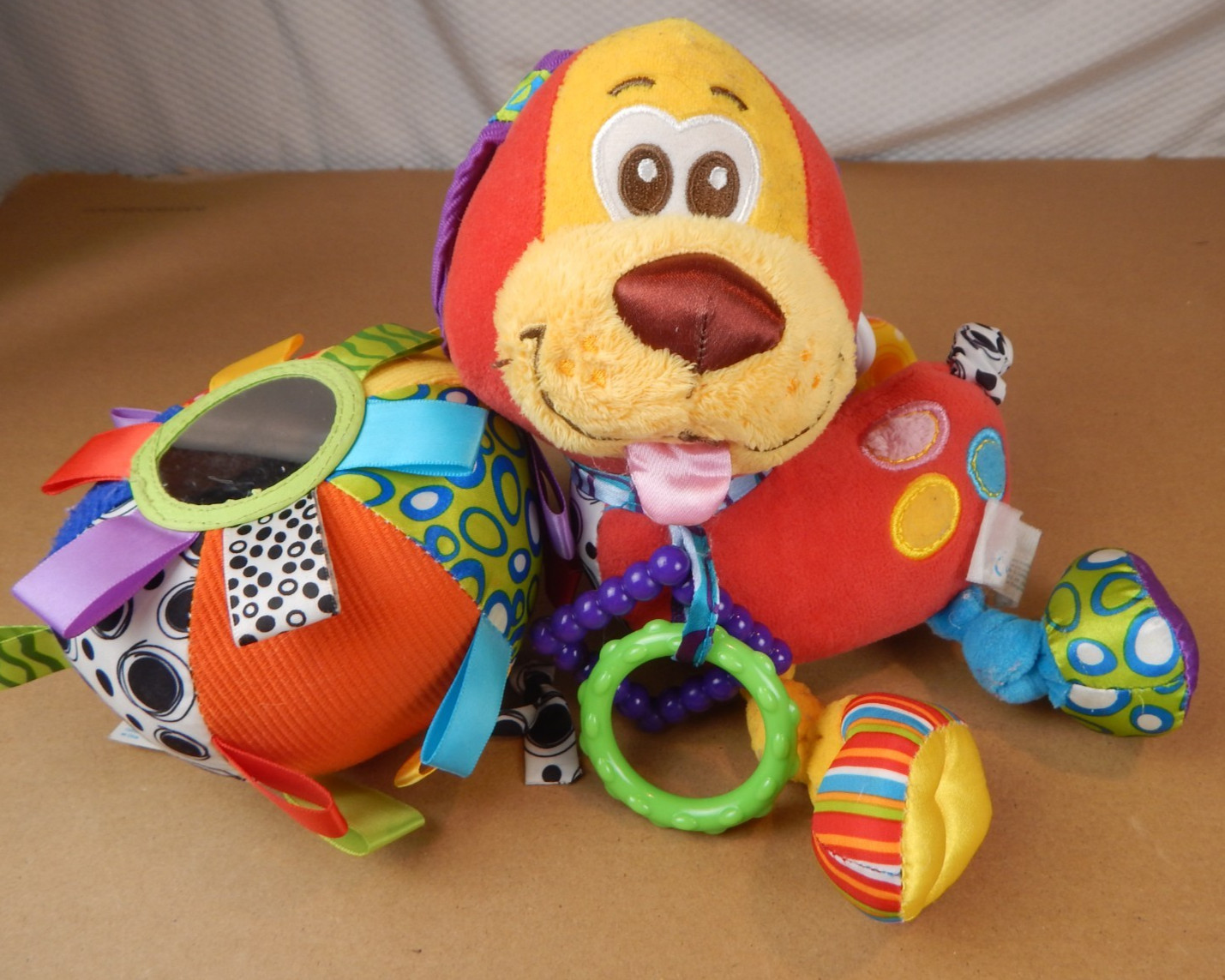 Playgro Baby Toy Ball Puppy Soother Dog Teether Crinkle Sensory Clip on Lot