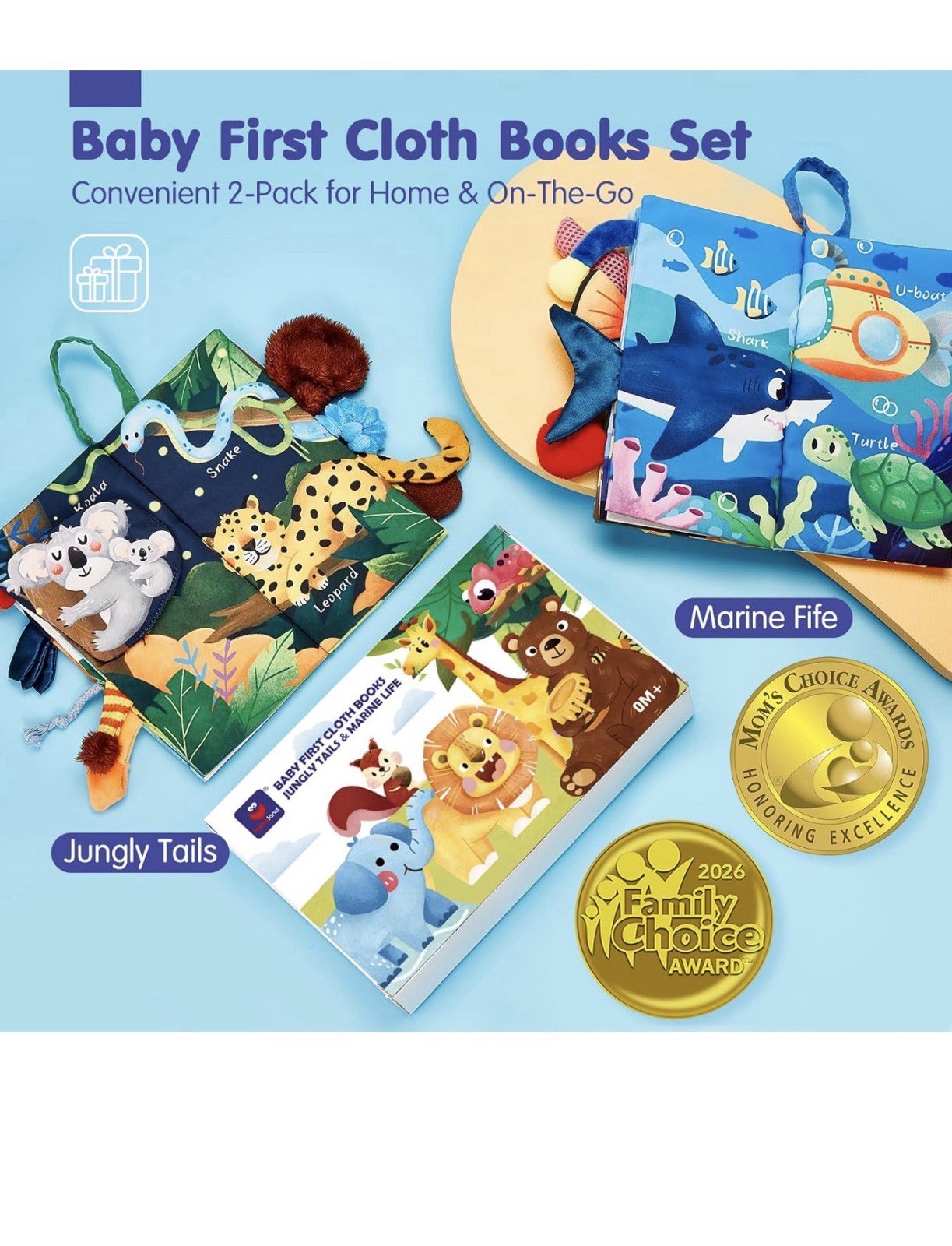 hahaland Baby Books 0-6 Months,Infant Tummy Time Toy Sensory Toys 6 to 12 Months