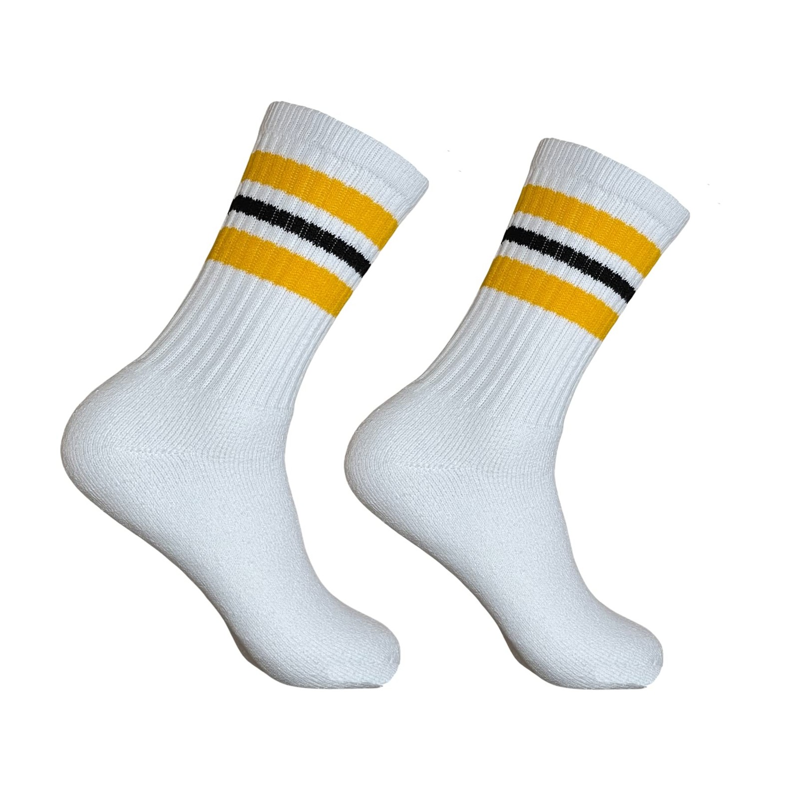 Striped Crew Socks – Retro Mens Striped Socks – Stripe Cotton Gym Socks for M…