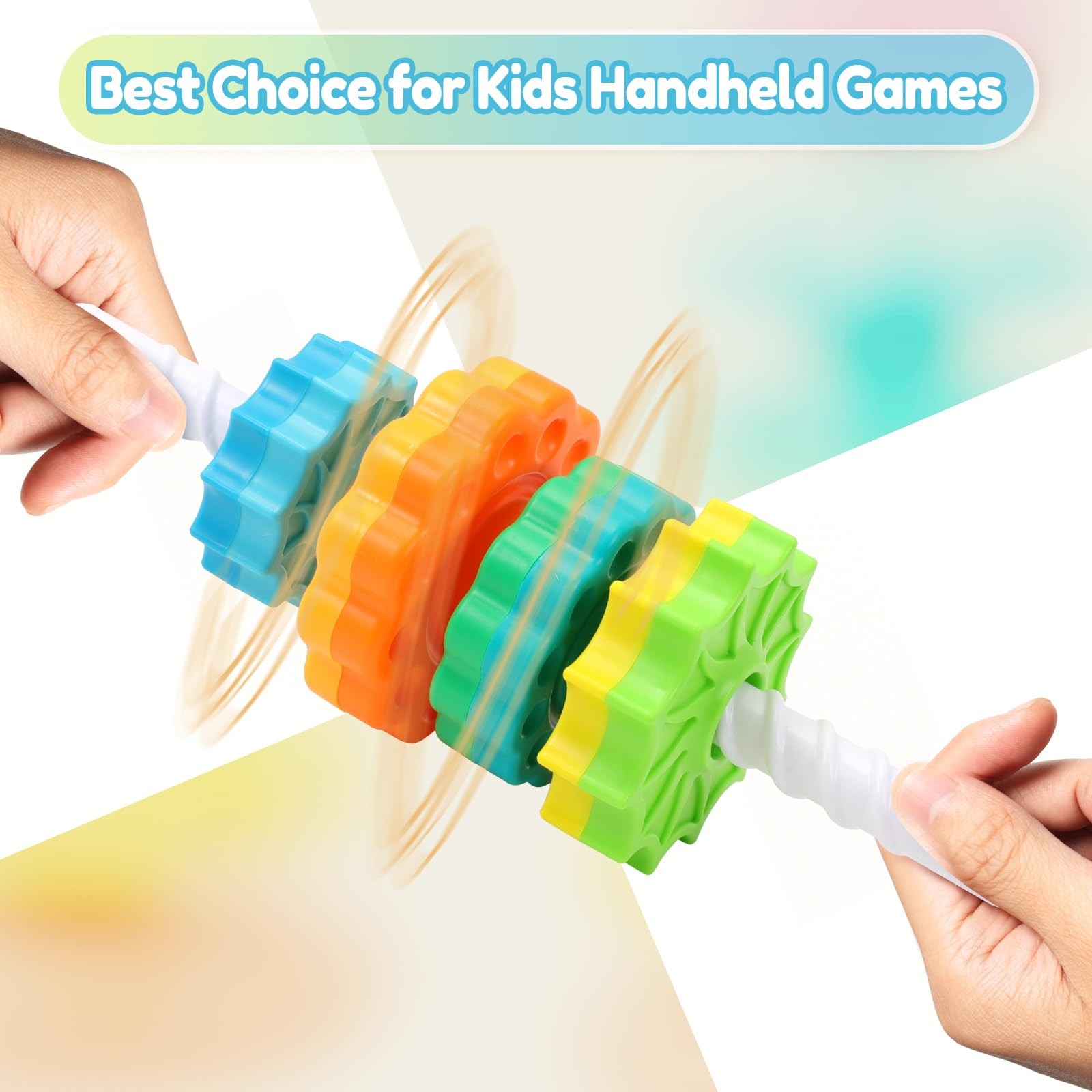 Baby Spinning Stacking Toys, 1-3 Rainbow Ring Stacker Montessori Toys for Bab…