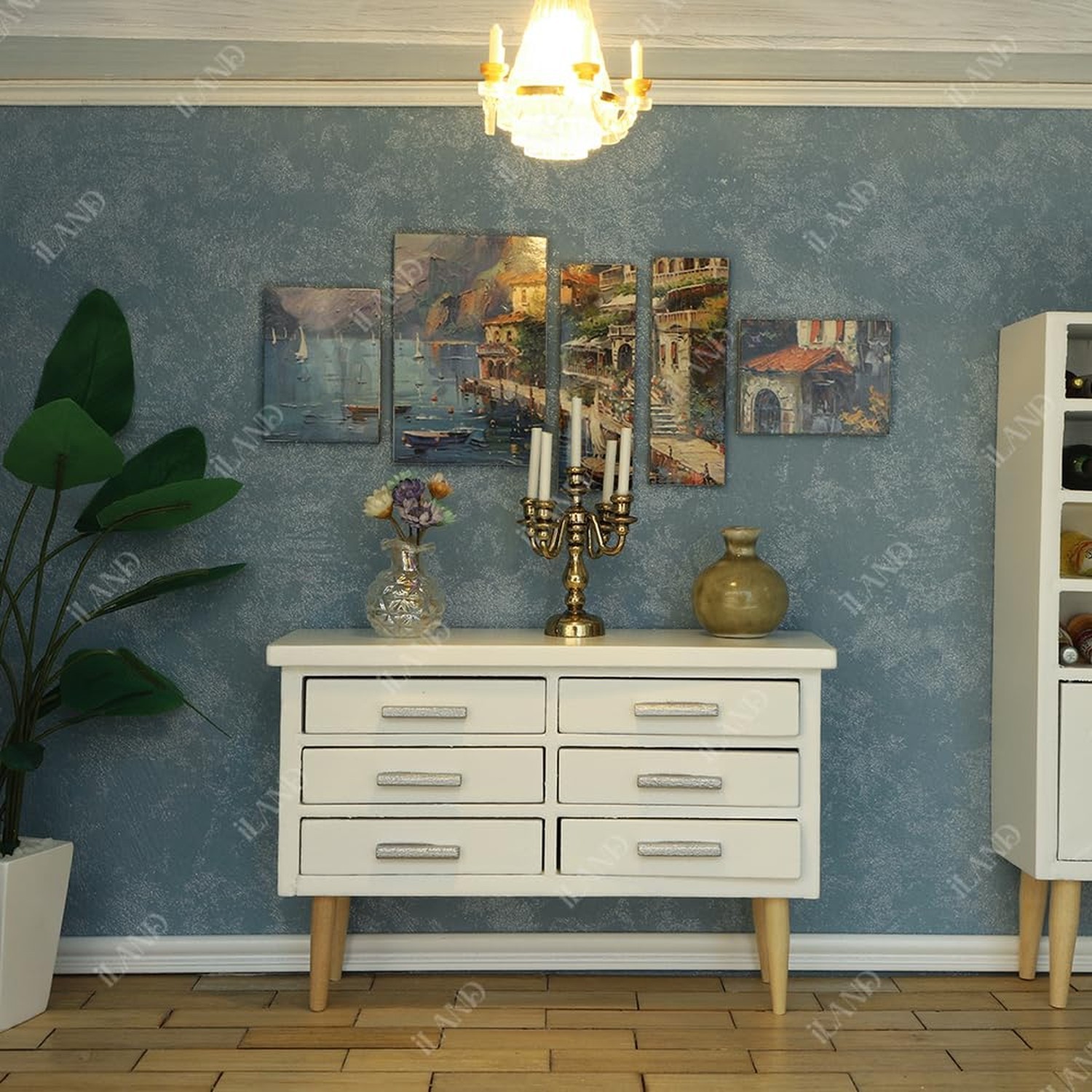 iLAND Dollhouse Furniture on 1/12 Scale of Dining-Room, Wooden Doll House Fur…