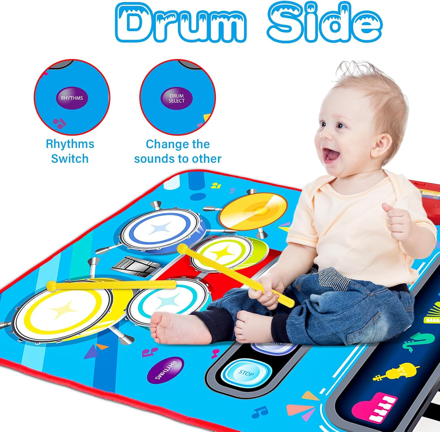 Baby Toys for 1 Year Old: Baby Musical Mat Toddler Toys Age 1-2 – 2 in 1 Pian…