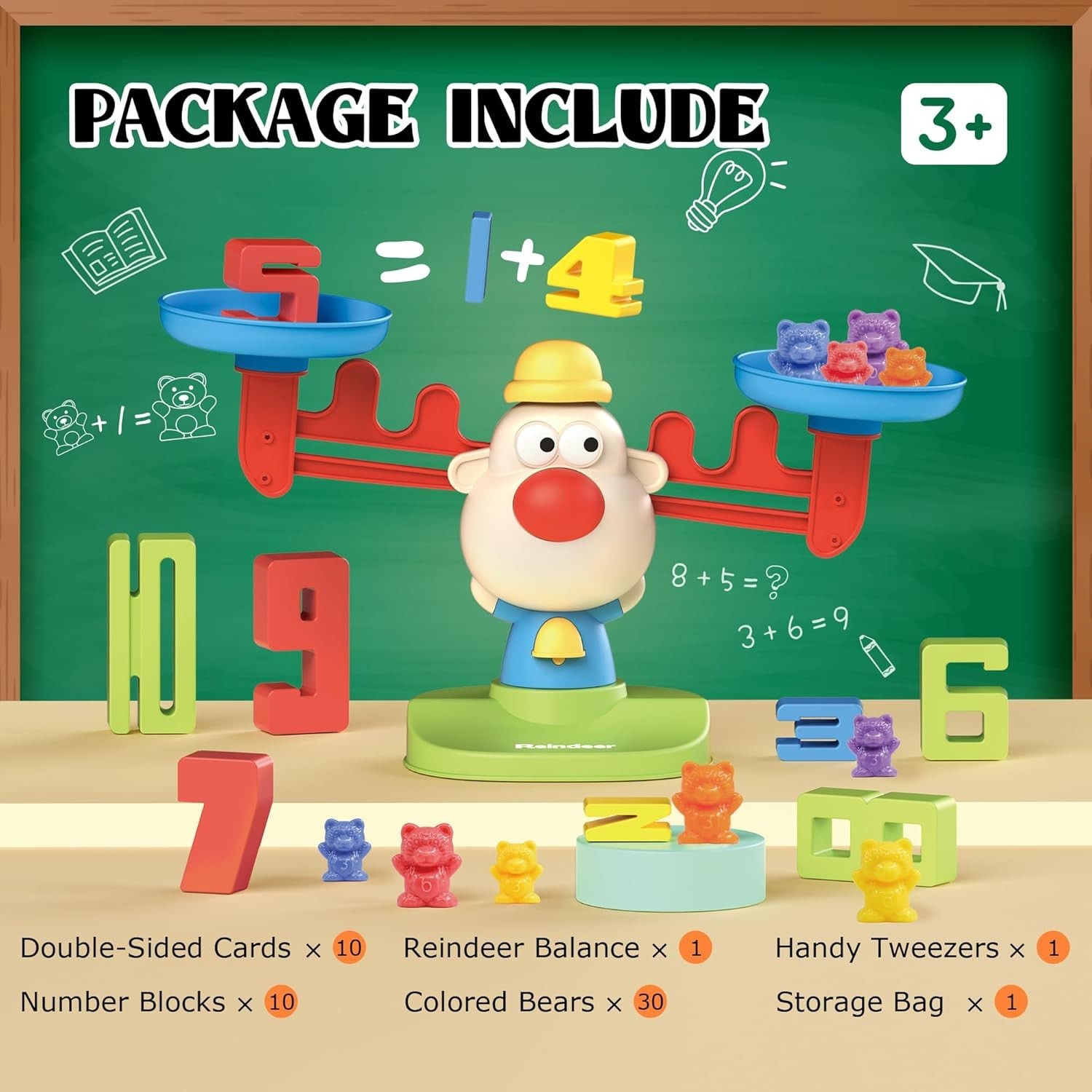 Balance Math Toys STEM Learning Game Counting Stacking Educational Toys for Kids
