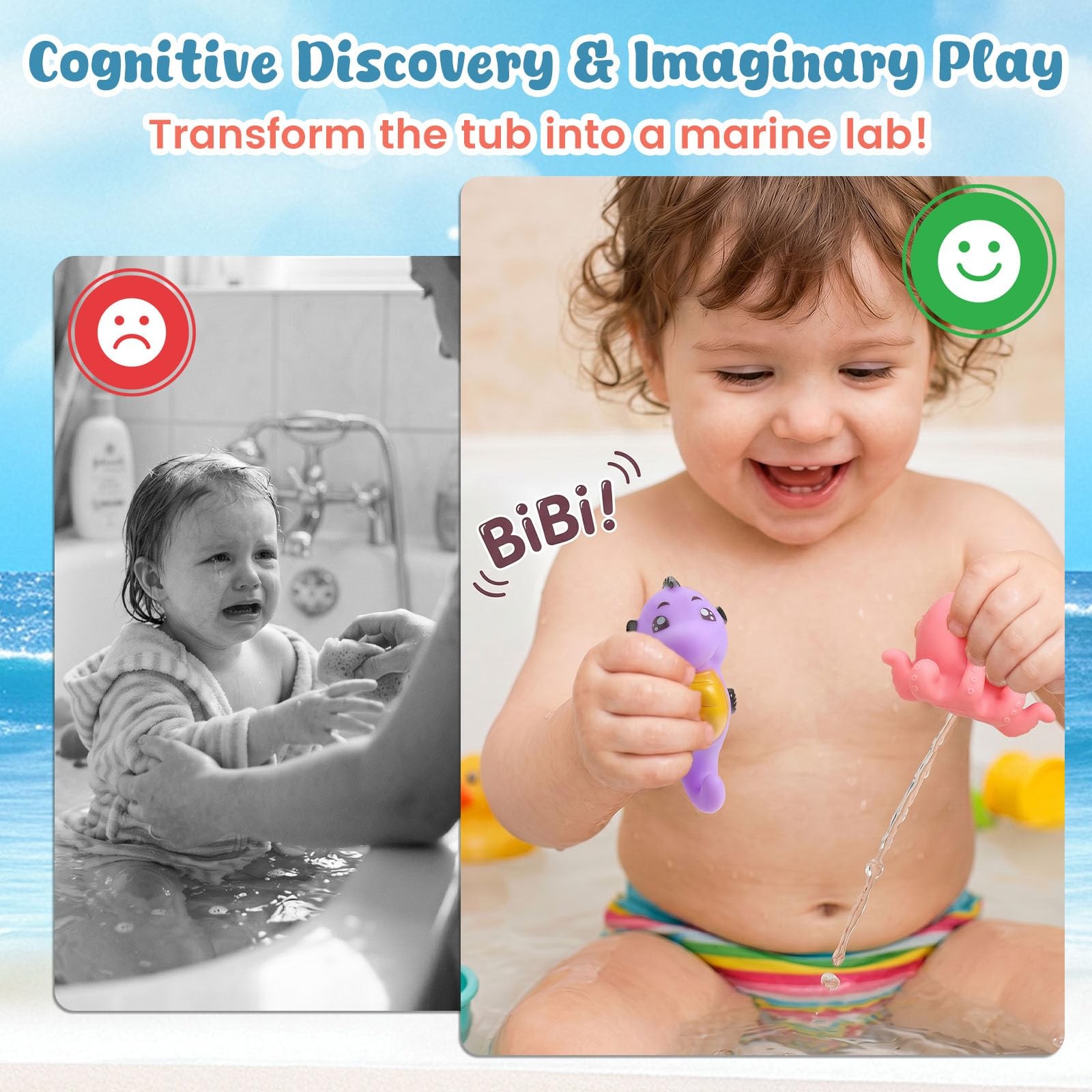 Shindel 16 PCS Baby Bath Toys, Floating Pool Toys for Medium, Multicolored