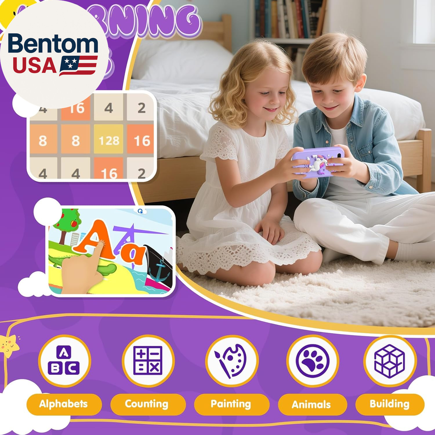 Kids Smart Phone Toys for Girls,Christmas Birthday Gifts for Girls Age 3-10 Kids