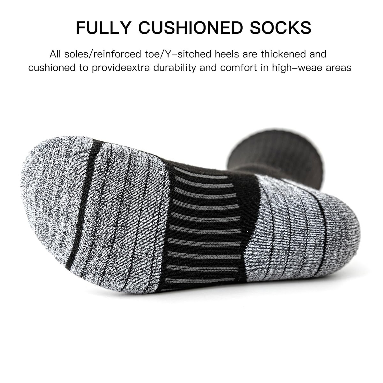 JOYNÉE 8 Pairs Mens Athletic Crew Socks Cushion Running Work Breathable Out