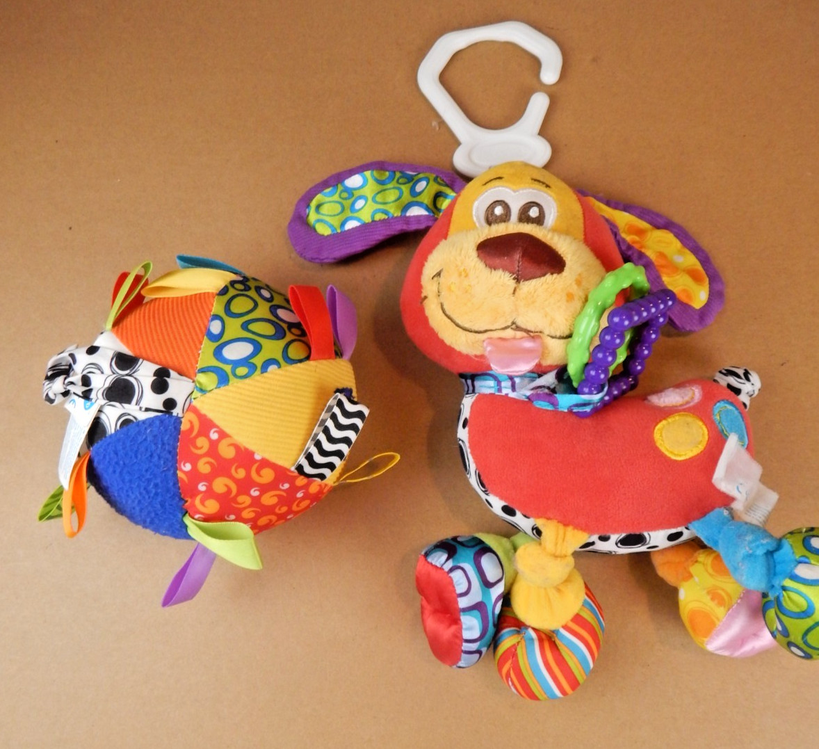 Playgro Baby Toy Ball Puppy Soother Dog Teether Crinkle Sensory Clip on Lot