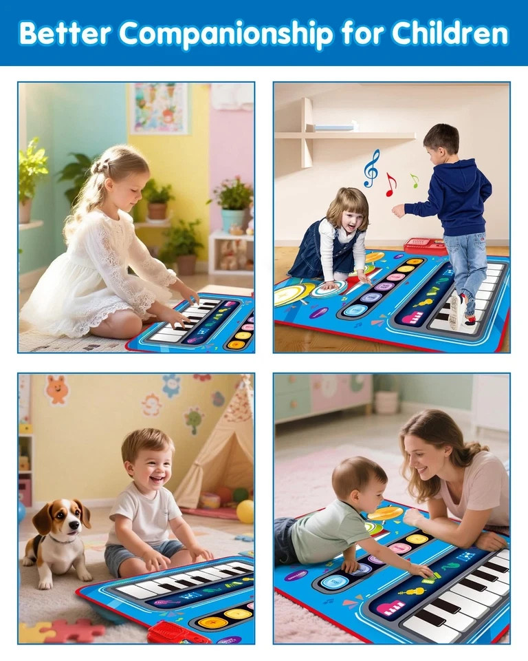 Baby Toys for 1 Year Old: Baby Musical Mat Toddler Toys Age 1-2 – 2 in 1 Pia Dru