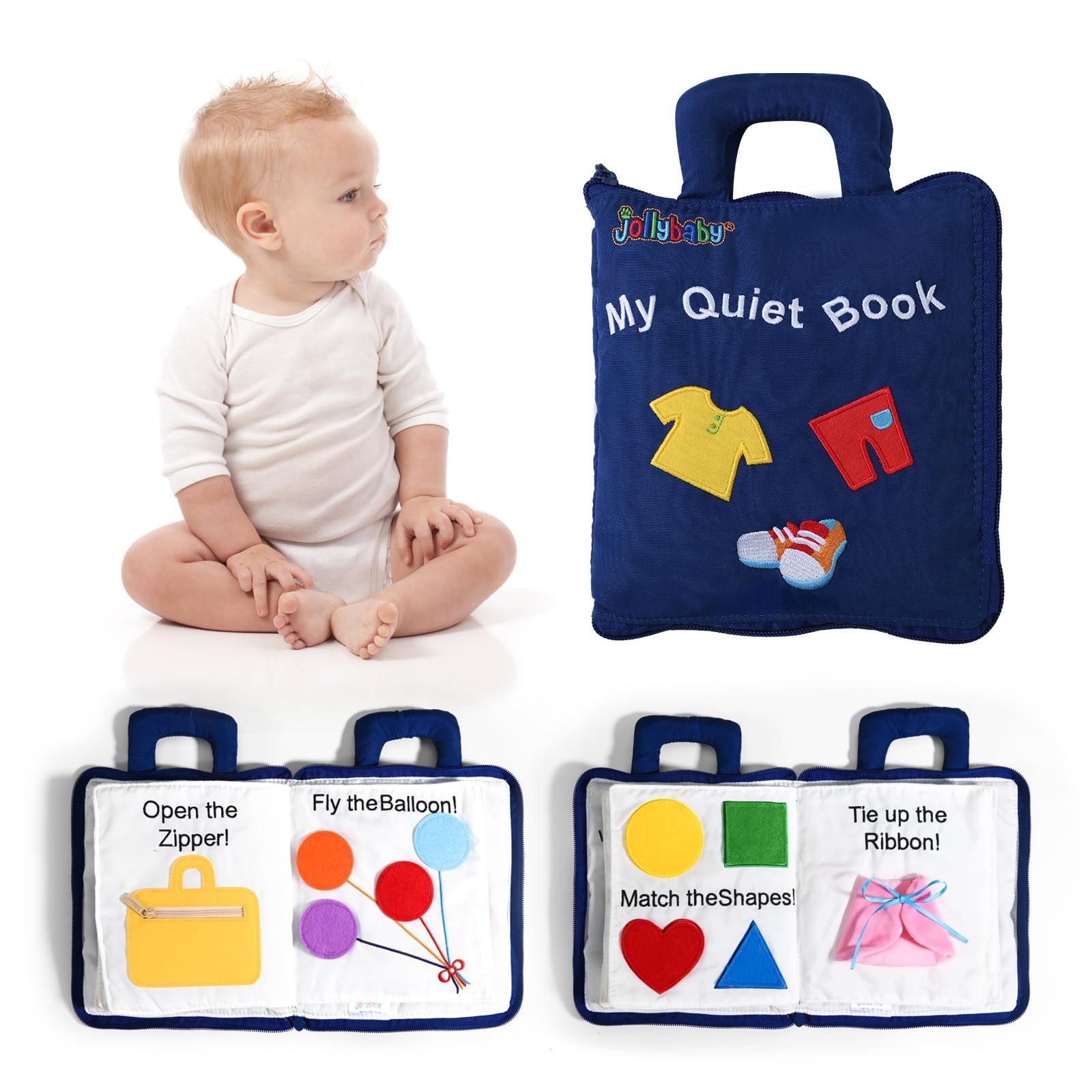 10 Page Baby Soft Busy Books -My Quiet Book, Travel Toy & Montessori Sensory …