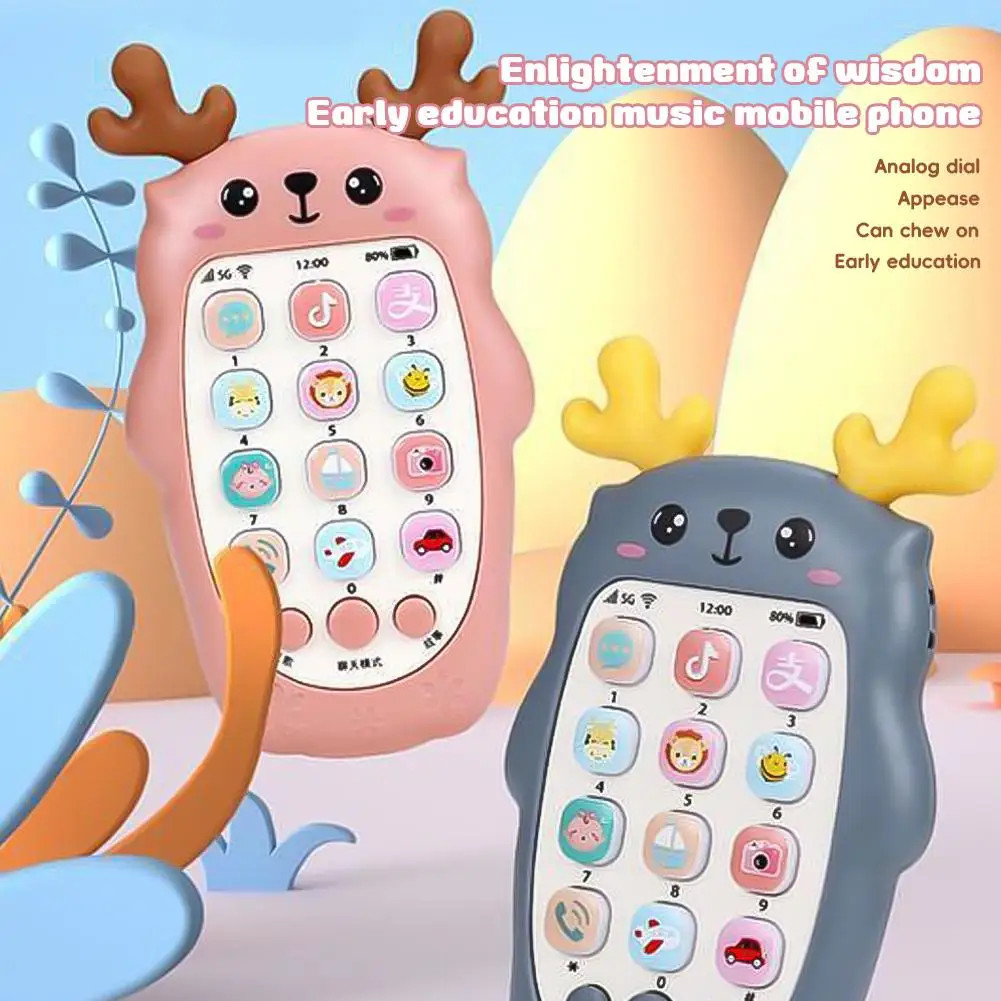 Baby Phone Toys Bilingual Telephone Teether Music Voice Toy Early Educational Le