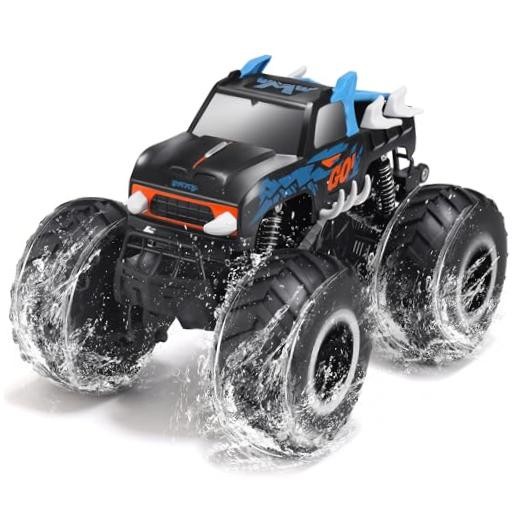 1:16 Waterproof Monster Truck Toys RC Cars Amphibious Remote Pickup-blue