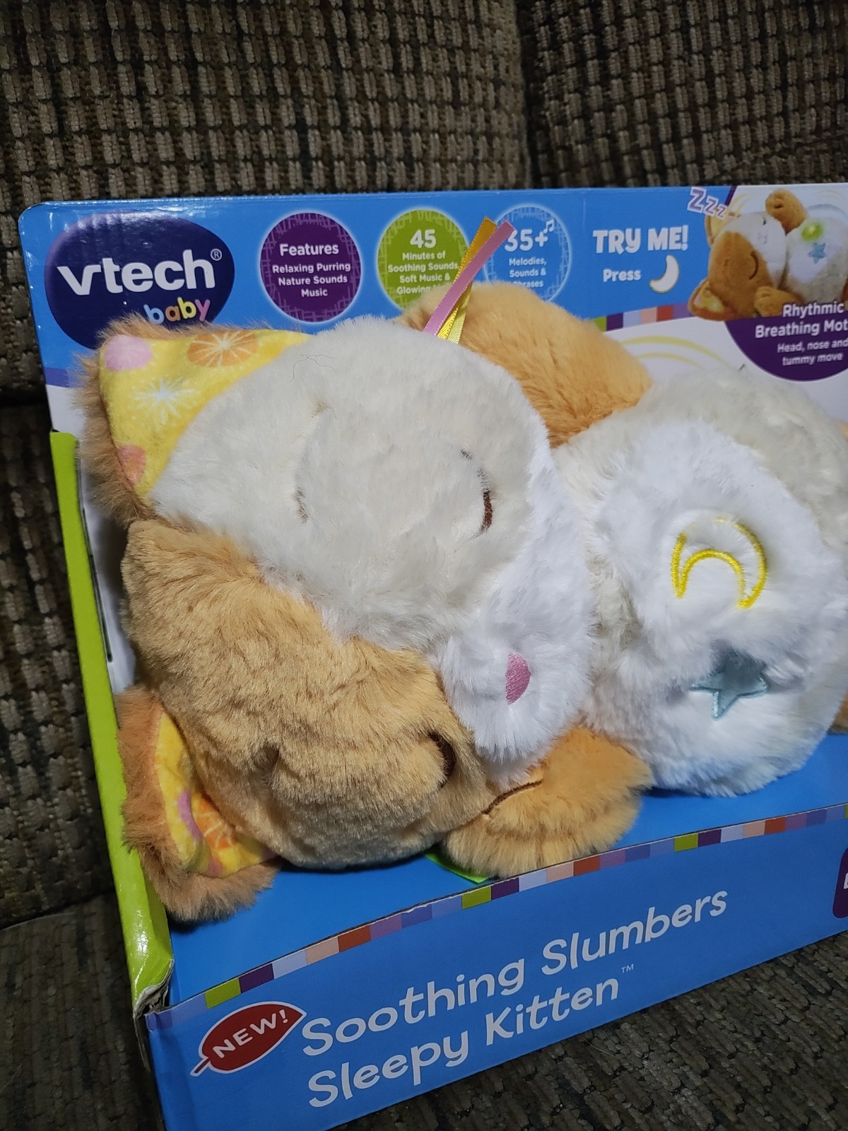 Vtech Baby Soothing Slumbers Sleepy Kitty Relax Self Soothe Rhythmic 35+ Sounds