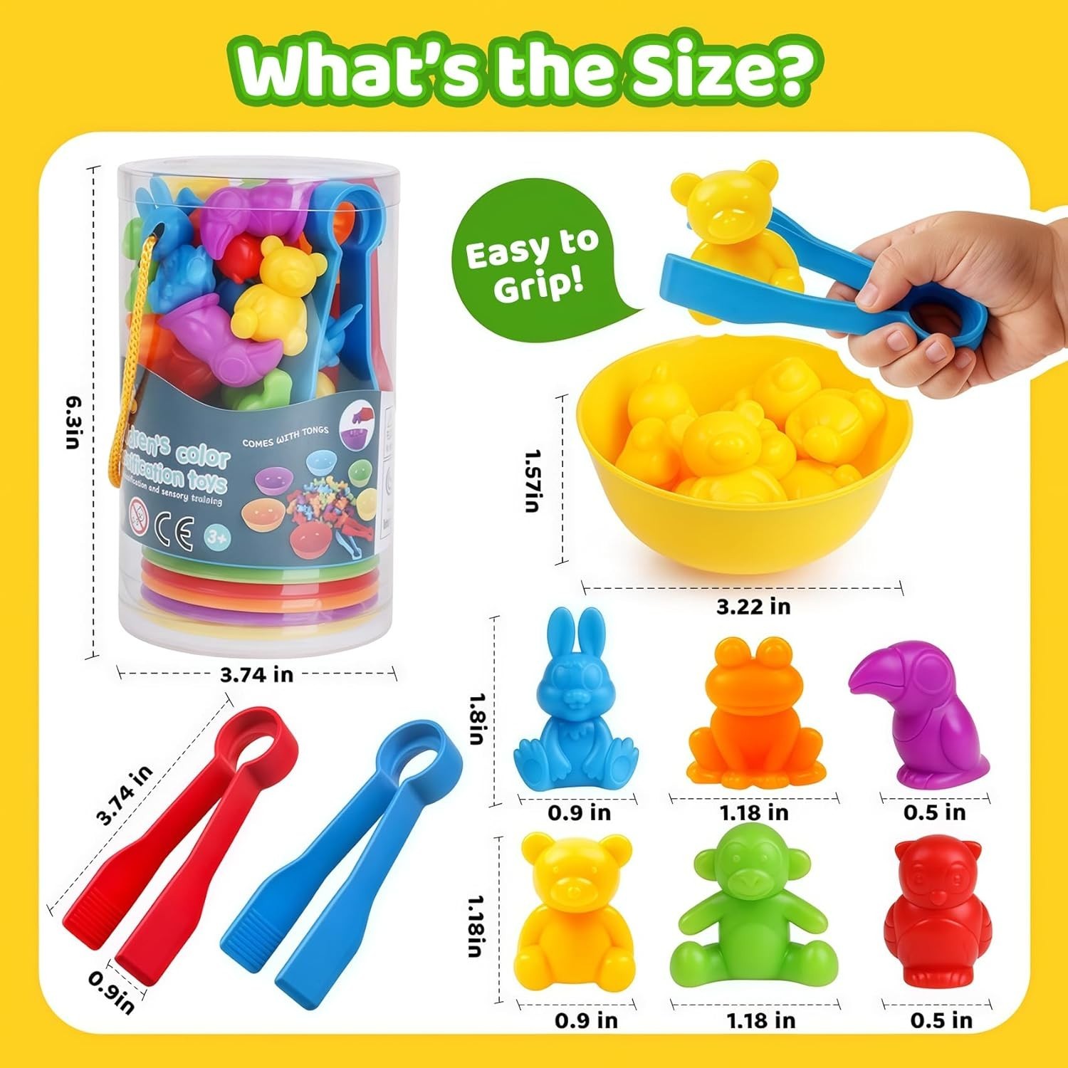 Counting Animals Color Sorting Matching Games with Sorting Bowls Montessori S…