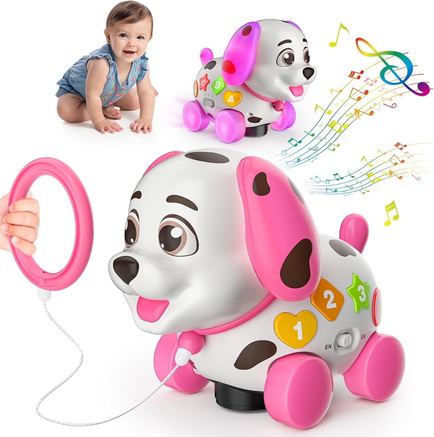 3-In-1 Musical Puppy Toys for 1 Year Old Girl Gift, Educational Baby Toy 6-12-18