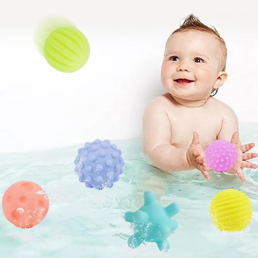 6Pcs Textured Multi Ball Set Tactile Senses Massage Soft Toys Macarone