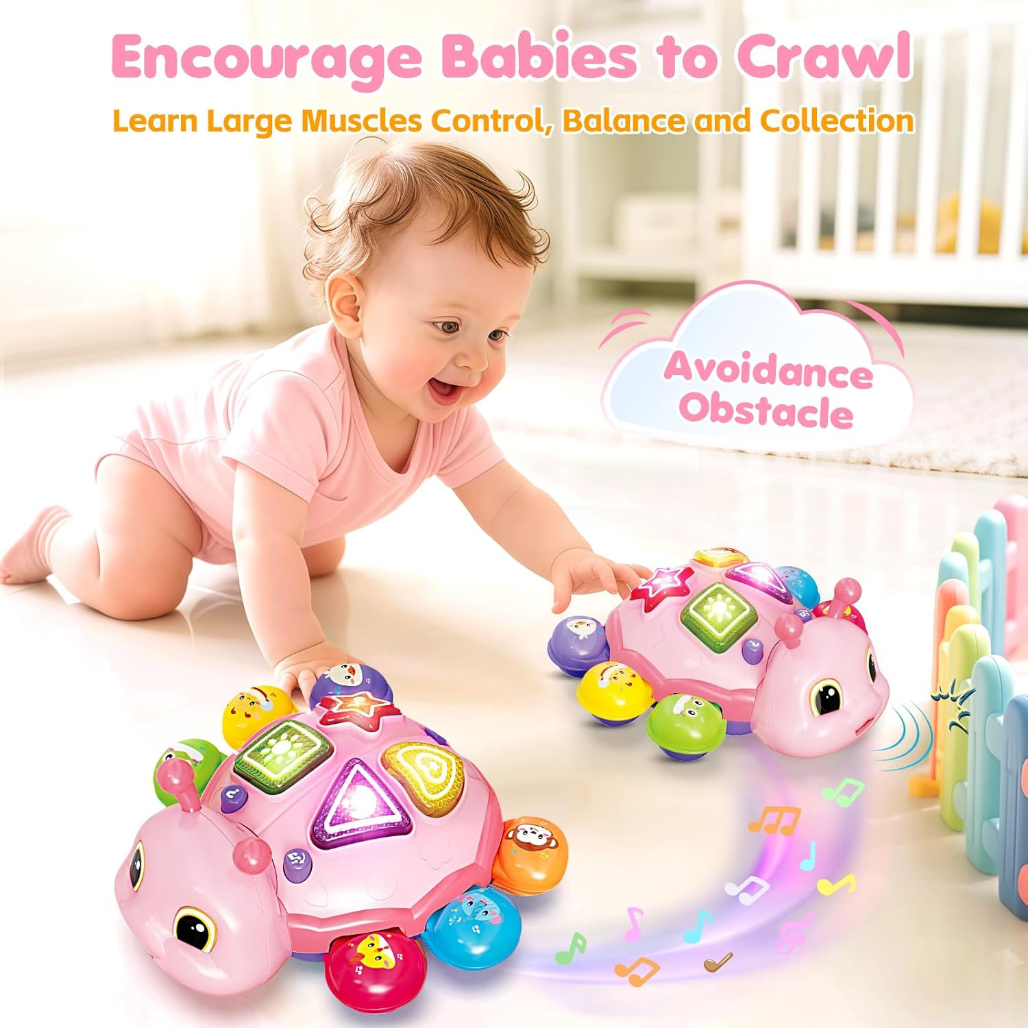 Baby Crawling Toys for 6-12 Months, Musical Toys for Infants 7 8 9 10 11 Months,