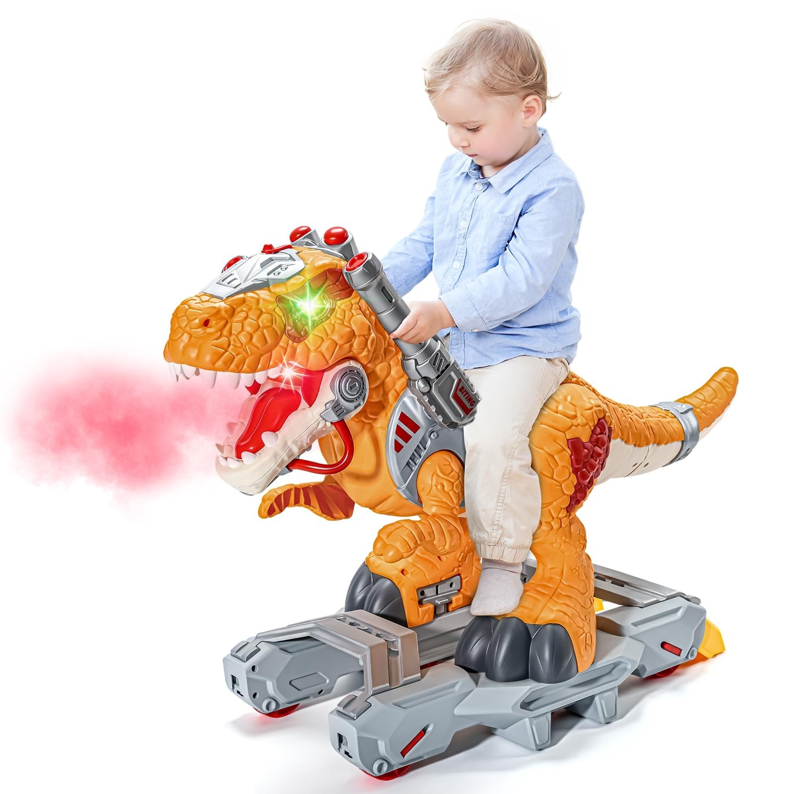 Kids Electric Dinosaur Ride On Toys, Toddler Ride On Cars with Music, Light &…