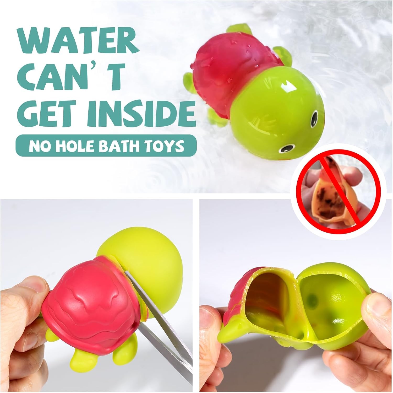 Hely Cancy Infant Bath Toys for 18 Months – No Hole Animal Bathtub Toys,…